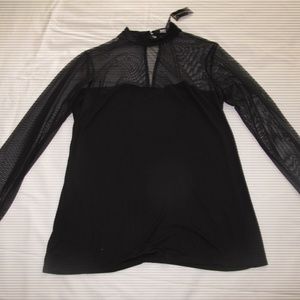 Ashley Stewart Black long sleeve sheer shirt